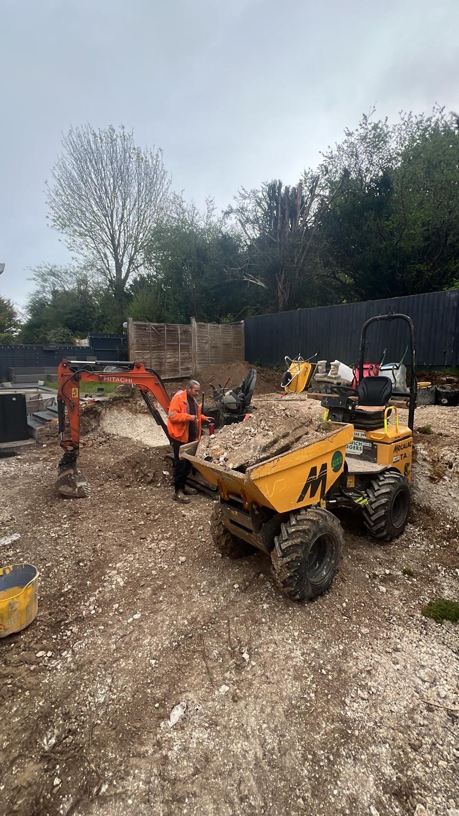Mini Excavator on Site